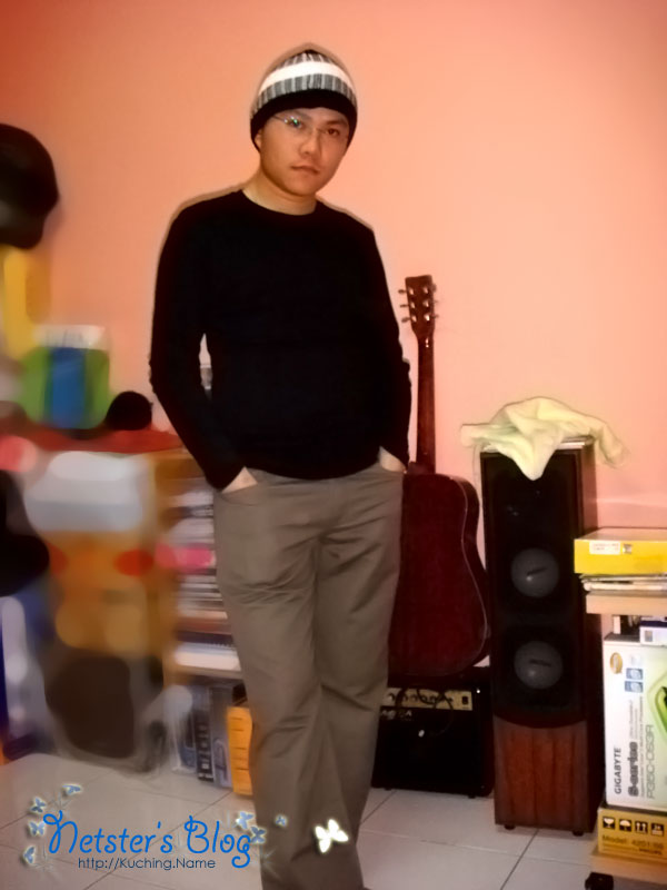 putting on my new cloth