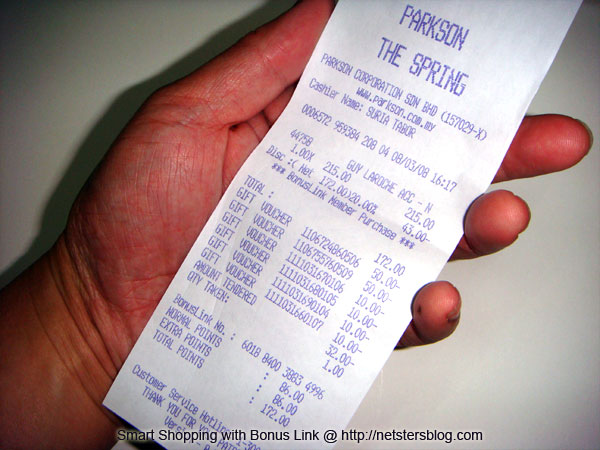 Bonuslink points @ Parkson Grand The Spring Parkson Cash Vouchers