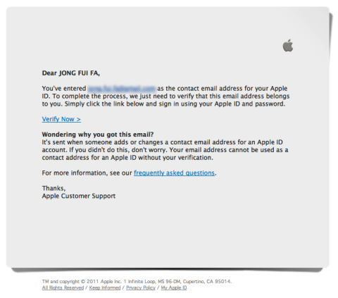 http iforgot apple verify email