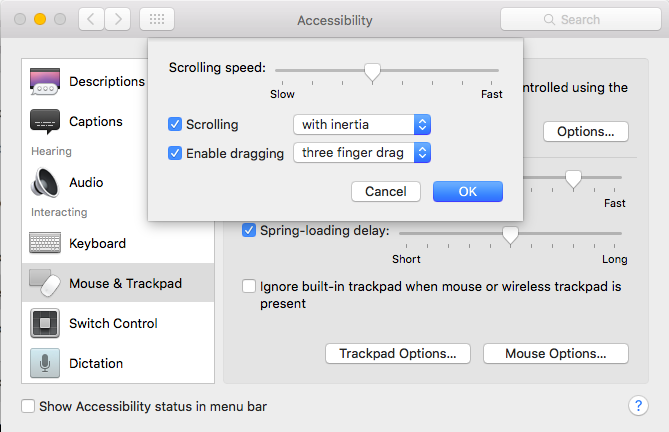 How to enable three fingers drag gesture